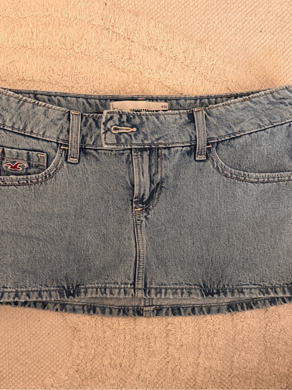 Hollister Faded Light Blue Denim Mini Shorts